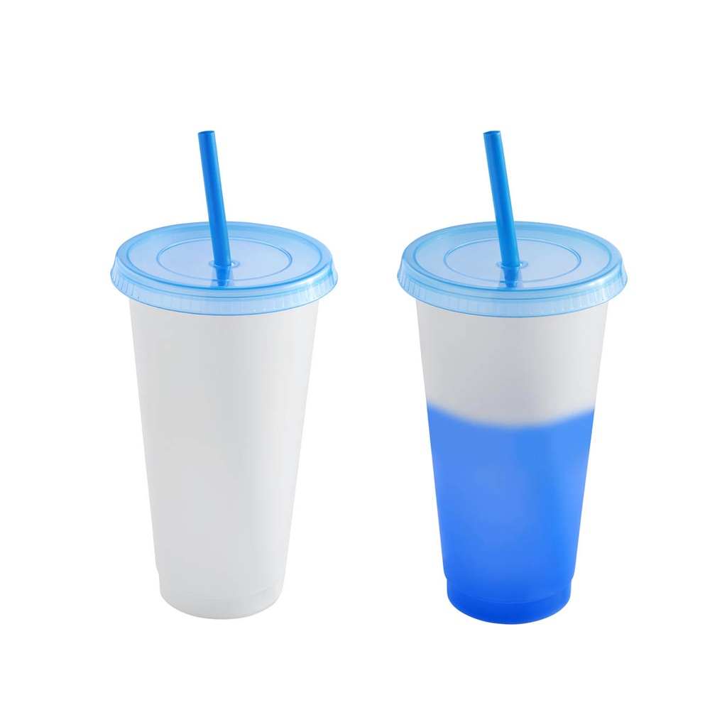 Vaso con Pajilla cambia de color
